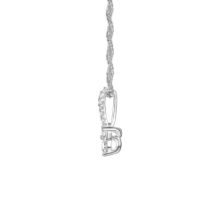 Three Stone Diamond Pendant In 10K White Gold (1/4 Ct. Tw.)
