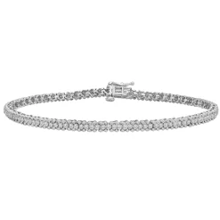 Three-Row Diamond Bracelet In 10K White Gold (2 Ct. Tw.)