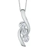 Three-Stone Diamond Pendant Swirl In 14K White Gold (1/4 Ct. Tw.)