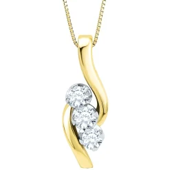 Three-Stone Diamond Pendant Swirl