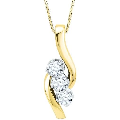 Three-Stone Diamond Pendant Swirl