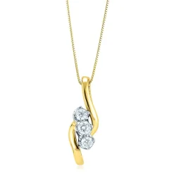 Three-Stone Diamond Pendant Swirl