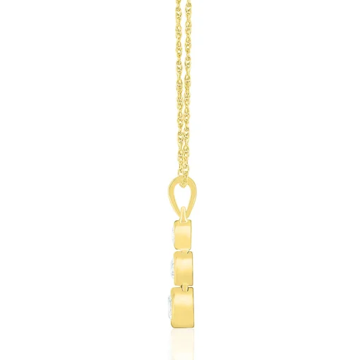 Three-Stone Diamond Pendant In 10K Yellow Gold (1/3 Ct. Tw.)