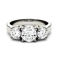Three-Stone Moissanite Ring 14K White Gold (2 Ct. Tw.)