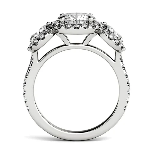 Three-Stone Moissanite Ring In 14K White Gold (2 1/10 Ct. Tw.)