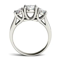 Three-Stone Moissanite Ring 14K White Gold (2 Ct. Tw.)