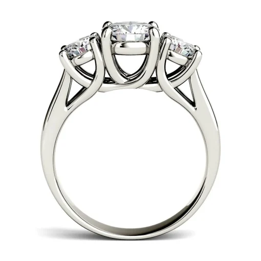 Three-Stone Moissanite Ring 14K White Gold (2 Ct. Tw.)