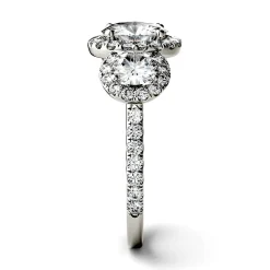 Three-Stone Moissanite Ring In 14K White Gold (2 1/10 Ct. Tw.)
