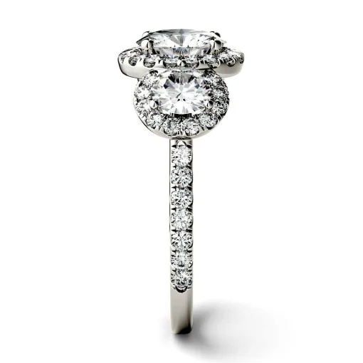 Three-Stone Moissanite Ring In 14K White Gold (2 1/10 Ct. Tw.)
