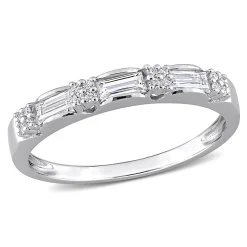 Three-Stone Moissanite Stacking Ring In Sterling Silver (2/5 Ct. Tw.)