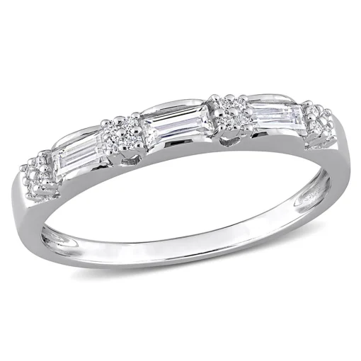 Three-Stone Moissanite Stacking Ring In Sterling Silver (2/5 Ct. Tw.)