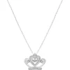 Tiara Pendant With Diamonds & Heart In Sterling Silver (1/10 Ct. Tw.)