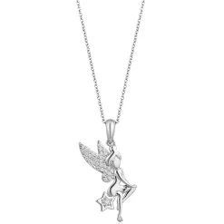 Tinkerbell Pendant With Diamonds In Sterling Silver (1/10 Ct. Tw.)