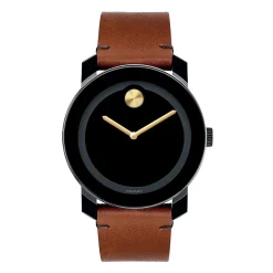 Tr90 Men's Watch In Leather & Black Ion-Plated Stainless Steel, 42Mm