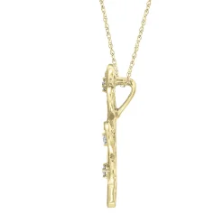 Tree Of Life Pendant With Diamonds In 10K Yellow Gold (1/10 Ct. Tw.)