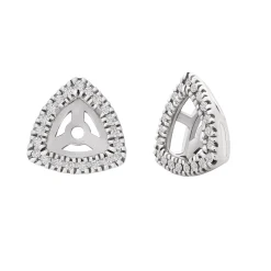Trillion Diamond Earring Jackets In 10K White Gold (1/10 Ct. Tw.)