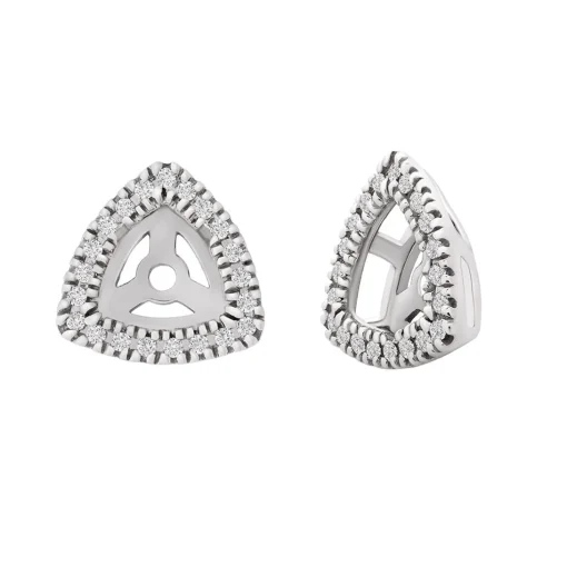Trillion Diamond Earring Jackets In 10K White Gold (1/10 Ct. Tw.)