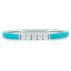 Turquoise Enamel And Lab Created White Sapphire Stack Ring In Sterling Silver
