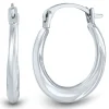 Twist Hoop Earrings In 14K White Gold, 15Mm