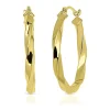 Twist Hoop Earrings In 14K Yellow Gold