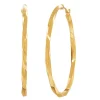 Twist Hoop Earrings In 14K Yellow Gold