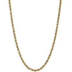 Twisted Rope Chain In 10K Yellow And White Gold