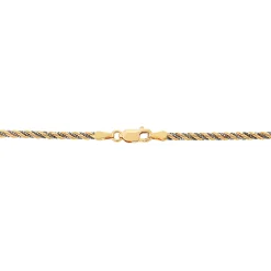 Twisted Rope Chain In 10K Yellow And White Gold