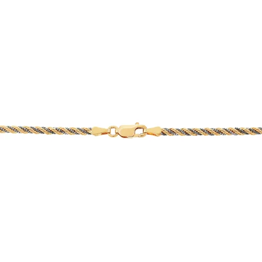 Twisted Rope Chain In 10K Yellow And White Gold