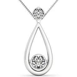 Two-Stone Diamond Necklace In 14K White Gold (1/3 Ct. Tw.)