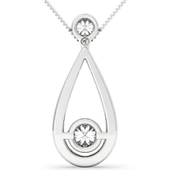 Two-Stone Diamond Necklace In 14K White Gold (1/3 Ct. Tw.)