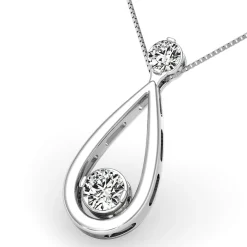 Two-Stone Diamond Necklace In 14K White Gold (1/3 Ct. Tw.)