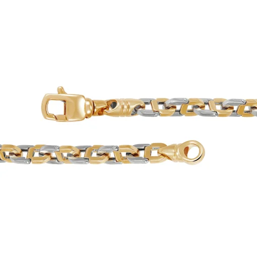 Two-Tone Link Bracelet In 14K White And Yellow Gold
