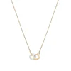 Two-Tone Linked Circle Necklace In Vermeil