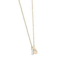 Two-Tone Linked Circle Necklace In Vermeil