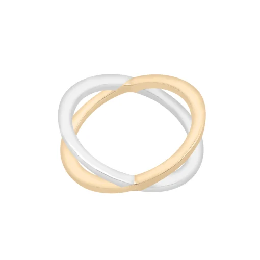 Two-Tone 'X' Ring In Vermeil