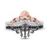 Ursula And Ariel Stack Band Set In Sterling Silver And 10K Rose Gold (1/6 Ct. Tw.)
