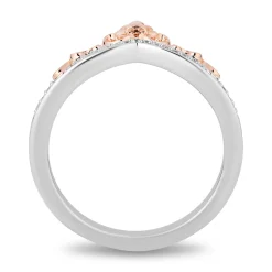 Ursula And Ariel Stack Band Set In Sterling Silver And 10K Rose Gold (1/6 Ct. Tw.)