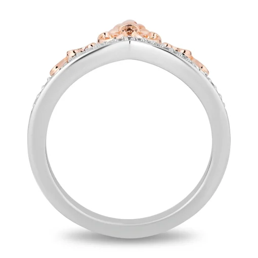 Ursula And Ariel Stack Band Set In Sterling Silver And 10K Rose Gold (1/6 Ct. Tw.)