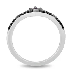 Ursula And Ariel Stack Band Set In Sterling Silver And 10K Rose Gold (1/6 Ct. Tw.)
