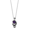 Ursula Black Diamond & Amethyst Pendant In Sterling Silver (1/10 Ct. Tw.)