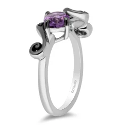 Ursula Black Diamond & Amethyst Ring In Sterling Silver (1/10 Ct. Tw.)
