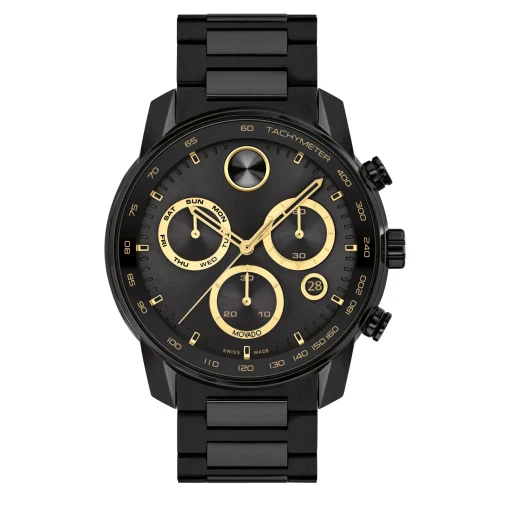 Verso Men's Watch In Black Ion-Plated Stainless Steel, 44Mm