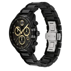 Verso Men's Watch In Black Ion-Plated Stainless Steel, 44Mm