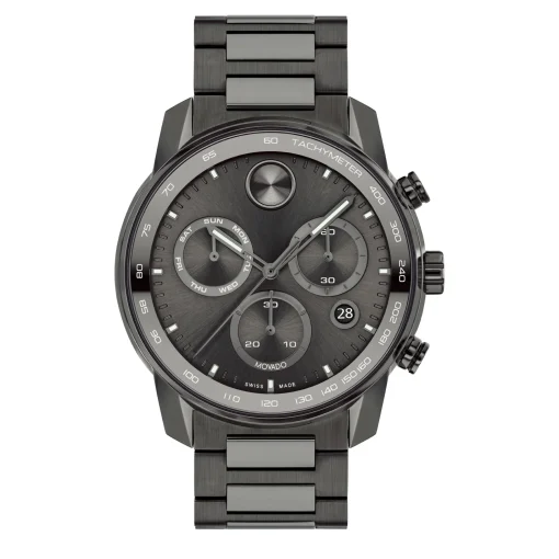 Verso Men's Watch In Gunmetal Ion-Plated Stainless Steel, 44Mm