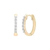 Vertical Diamond Baguette Hoop Earrings In 14K Yellow Gold (1/7 Ct. Tw.)