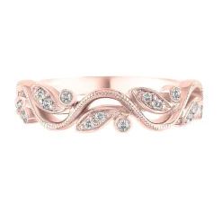 Vine Ring With Diamonds In 10K Rose Gold (1/8 Ct. Tw.)