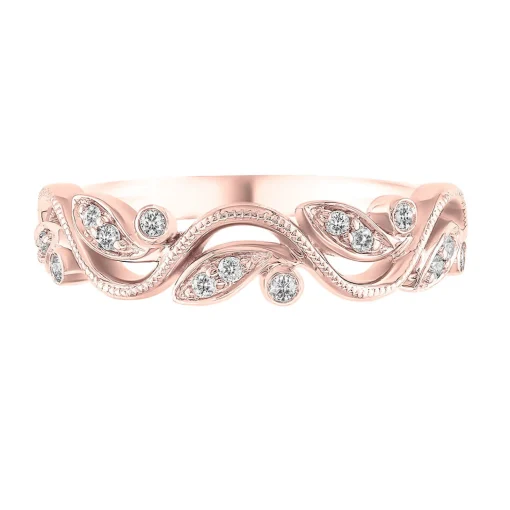 Vine Ring With Diamonds In 10K Rose Gold (1/8 Ct. Tw.)