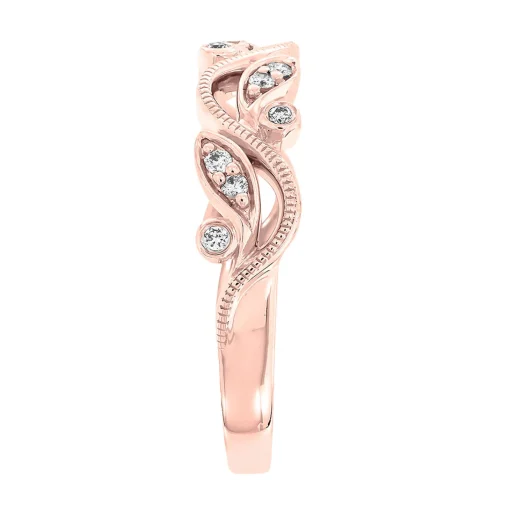 Vine Ring With Diamonds In 10K Rose Gold (1/8 Ct. Tw.)