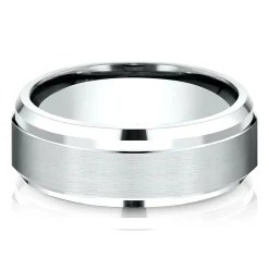 Wedding Band In 10K White Gold, 8Mm