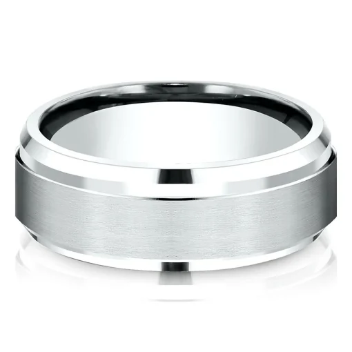 Wedding Band In 10K White Gold, 8Mm